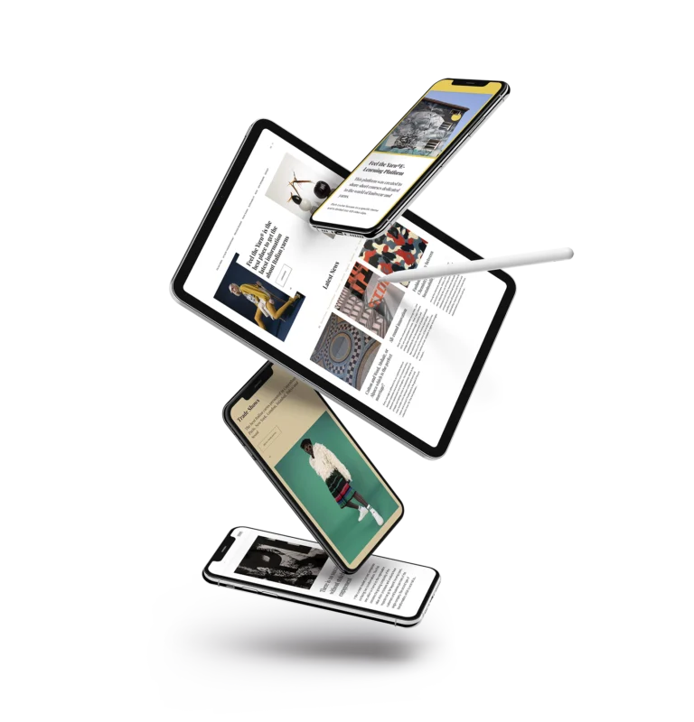 mercurial agency mockup feel the yarn homepage tablet and phones 4web 150 res
